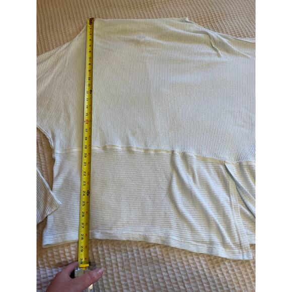 Free People Boho Light Blue Dolman Long Sleeve Ribbed Off The Shoulder Top Med - Picture 7 of 11